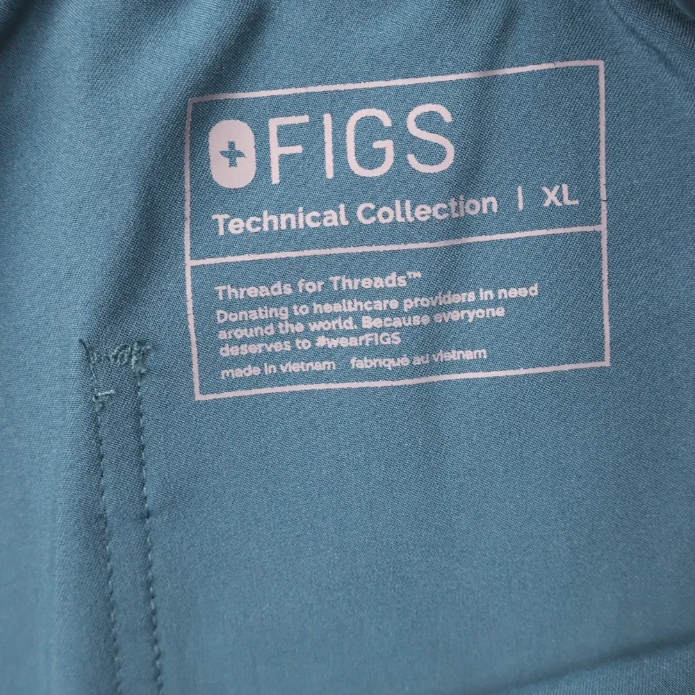 FIGS FM4500 Scrub Pants Mens XL Teal Blue Excellent Straight Leg Drawstring